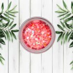 baby pink heart sequins